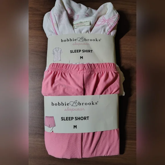 Women's Pink Bow Print Sleepwear Set - Picture 5 of 5